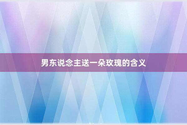 男东说念主送一朵玫瑰的含义