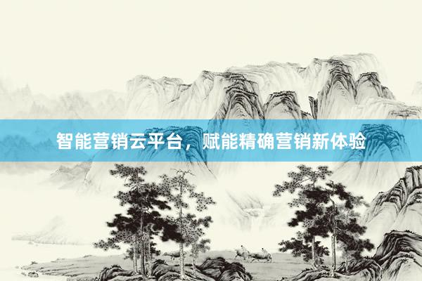 智能营销云平台,赋能精确营销新体验